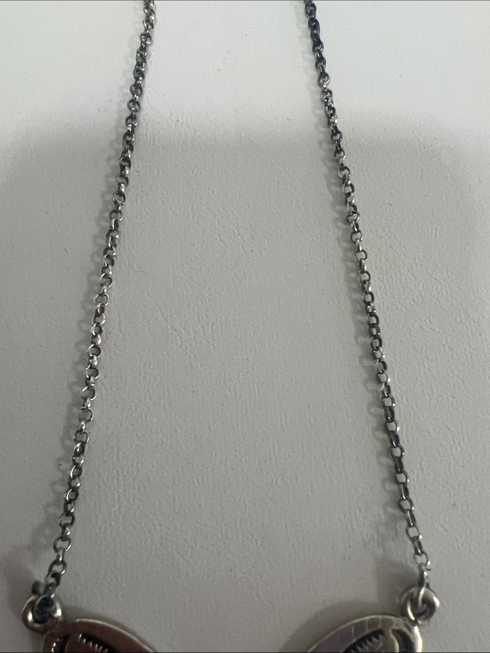 Sterling Silver Butterfly Pendant Necklace with White Buffalo Stone - Picture 7 of 7